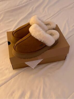 Womens UGG® Disquette Platform Clog - Chestnut